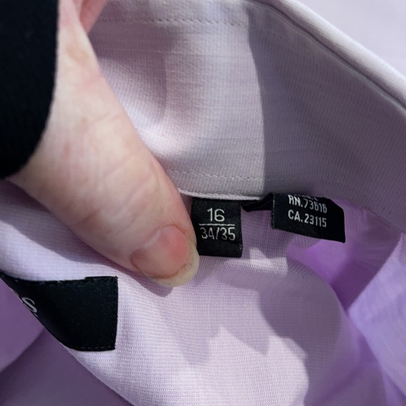 Men dress shirt light purple. Size 16 neck sleeve 34/35 - Picture 5 of 6